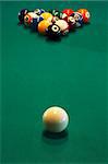 Spheres for game in a pool on a billiard table