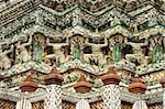 Detailed view of the temple of Wat Arun in Bangkok, Thailand.