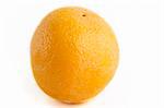 An orange on a white background