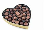 A large box of chocolate Valentines candy.