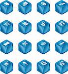 Security and e-commerce cube icon set series.