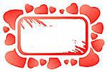 Grunge heart frame on a white background. Valentine's illustration.