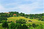 Scenic view on rural landscape in Perigord, France