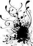 Black and white stark Illustrated ink background with copy space