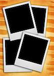 blank photo frames against rough grunge background