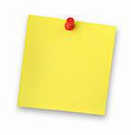 blank adhesive note note against white background, gentle shadow behind