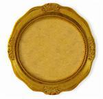 circular golden frame with background isolated on white