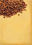 coffee beans with retro copy space - vertical