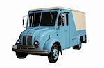 This is a picture of an old milk truck, the kind used when they brought the milk and ice cream to your door.