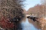 Runner takes advantage of cold, clear day on Blackstone bikeway