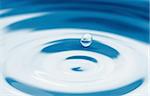 isolated water drop with rippling water