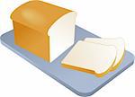 Sliced baked bread, isometric illustration