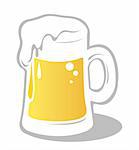 Ornate beer mug isolated on a white background. Digital illustration.