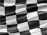 balck and white checkered racing flag waiving detail