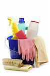 Cleaning Equipment on bright Background