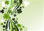 illustration for St. Patrick's Day with four and three leaf clovers