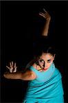 Portrait of young flamenco dancer girl isolated