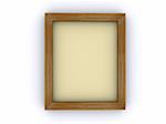 An empty canvas frame on white background - 3d render