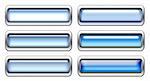 Blue blank rectangle icon set with metal border