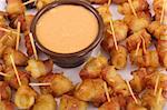 bacon wrapped appetizers and dip