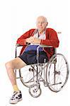 elderly man with leg amputation vertical