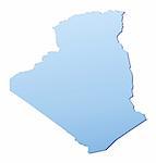 Algeria map filled with light blue gradient. High resolution. Mercator projection.