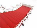 3d rendered illustration of stairs with a red carpet