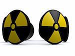 3d rendered illustration of some yellow and black radioactive signs