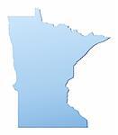 Minnesota(USA) map filled with light blue gradient. High resolution. Mercator projection.