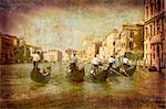 Artistic work of my own in retro style - Postcard from Italy. - Grand Canal - Venice.