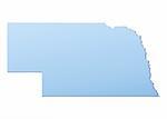 Nebraska(USA) map filled with light blue gradient. High resolution. Mercator projection.
