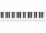 Vectorial piano keyboard representation isolated over white