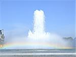 Fountain in Paris with rainbow