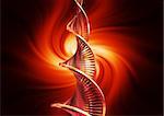 3D render of DNA strands on abstract background