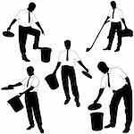 Business Silhouettes 28 - Move to trash - illustrations as vector.