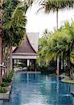 Swimming pool at a resort in Thailand - travel and tourism.