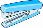 Illustration of a blue coloured stapler