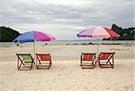 empty deckchairs on koh phi phi thailand