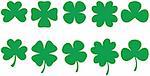 Shamrock shapes for St. Patrick's Day designs. Adobe Illustrator 8 eps file. You can edit this shapes on vectoral softwares such as illustrator, freehand, coreldraw etc.