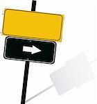 Illustration of a display board with arrow symbols