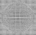 Halftone background with blowing circles