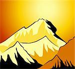 Illustration of the cliffs of mount Everest