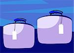Illustration of two briefcases with tags