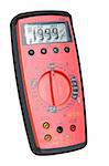 Professional digital multimeter on isolated background.