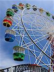 Colourful ferris wheel in Australia.  Slight movement visible.