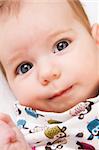 bright closeup portrait of little baby