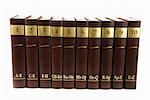 Encyclopedia set - 10 heavy book tomes isolated