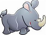 A cute rhino rhinoceros vector illustration