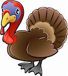 A cute turkey  farm animal vector illustration.