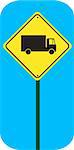 Illustration of a sign board showing truck symbol